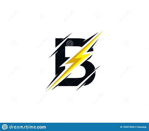 Thunder Flash B Letter Logo Icon Stock Illustration Illustration Of