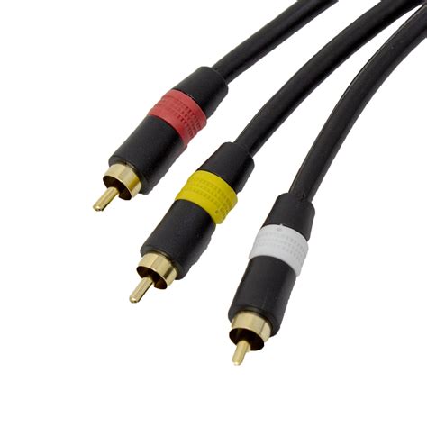 Composite Av Cable 3 Rca Male To Male With Yellow White And Red