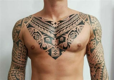 Aggregate More Than Polynesian Tribal Chest Tattoo Designs Latest Esthdonghoadian