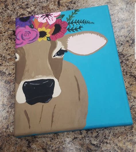 Cow Paintings On Canvas Canvas Painting Designs Cute Paintings