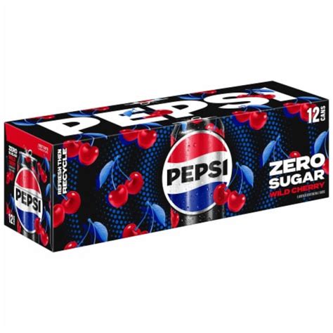 Pepsi Cola Wild Cherry Zero Sugar Soda Cans 12 Pk 12 Fl Oz Food 4