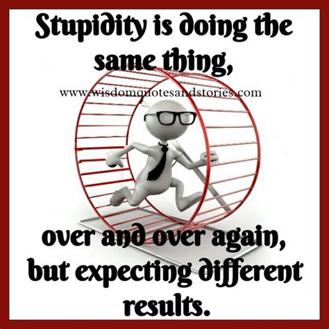 Stupidity Is Doing The Same Thing Over And Over Again Expecting Different Results