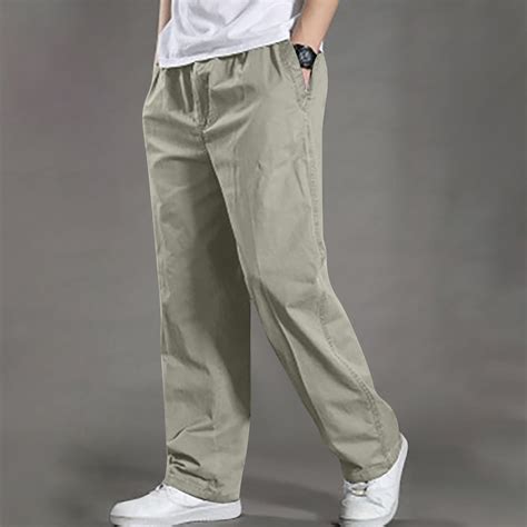 Amidoa Mens Cargo Pants Slim Solid Straight Pants Casual Outdoor Sports Overalls Pants Loose