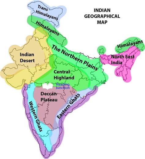 The Physical Features Of India With Indian Geography Map