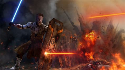Download Lightsaber Explosion Shield Obi Wan Kenobi Battle Sci Fi Star