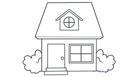 Easy House Drawing For Kids How To Draw A Simple Cartoon House Drawing