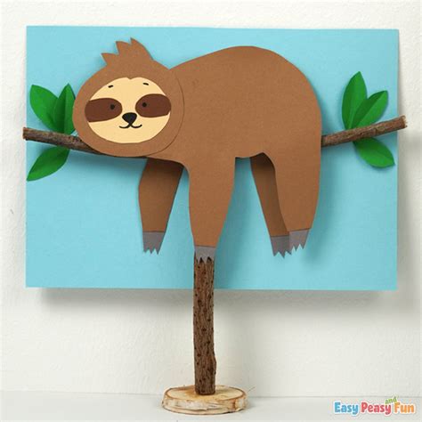 Sloth On A Branch Craft Easy Peasy And Fun