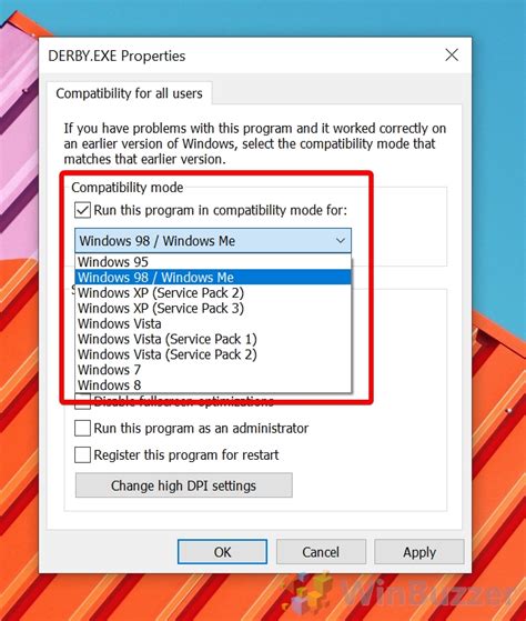 How To Change Windows 10 Compatibility Mode Settings Winbuzzer