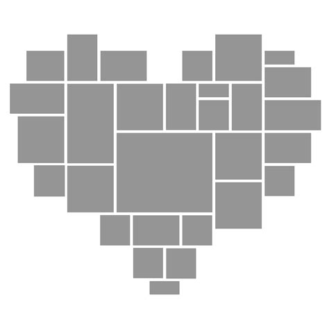 Wall Heart Collage Template