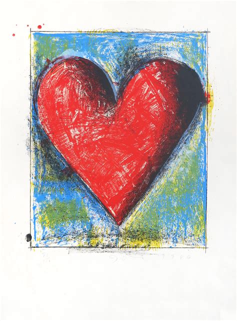 Original Signed Lithograph Print Carnegie Hall Heart 1986 Jim Dine