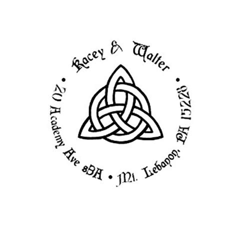 Celtic Triquetra Knot With Circle Return Address Custom Rubber Etsy