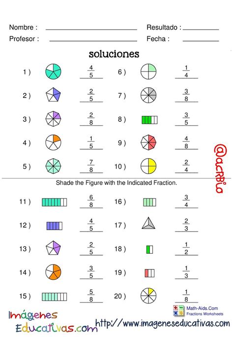 Fichas De Primaria Fracciones