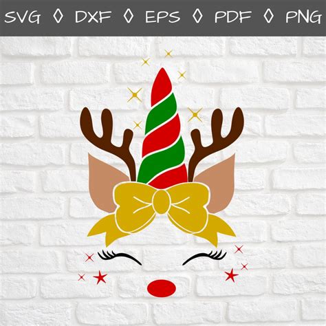 Reindeer Svg Unicorn Svg Christmas Svg Files Christmas Etsy Canada