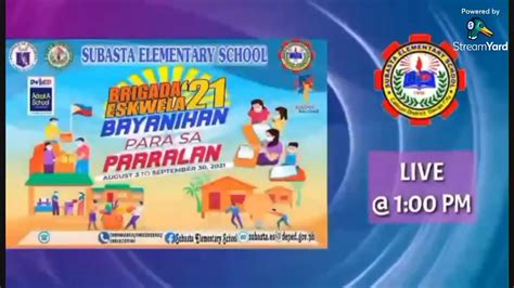 Brigada Eskwela Virtual Kick Off 2021 Subasta Elementary School