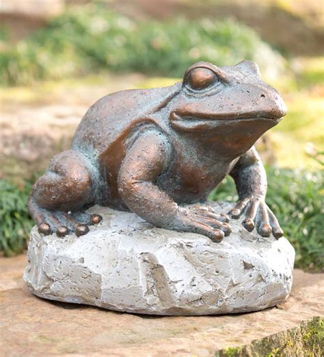 Large Frog On Stone Statue Plowhearth