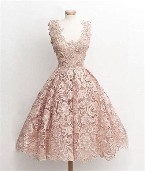 Cute Light Pink Short Lace Prom Dresses Short Formal Dresses Lace Ev