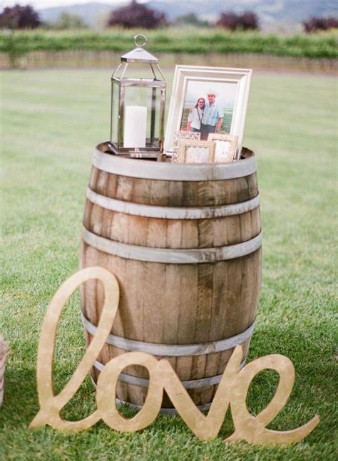 Outdoor Country Rustic Wedding Decoration Ideas With Wine Barrels Wine