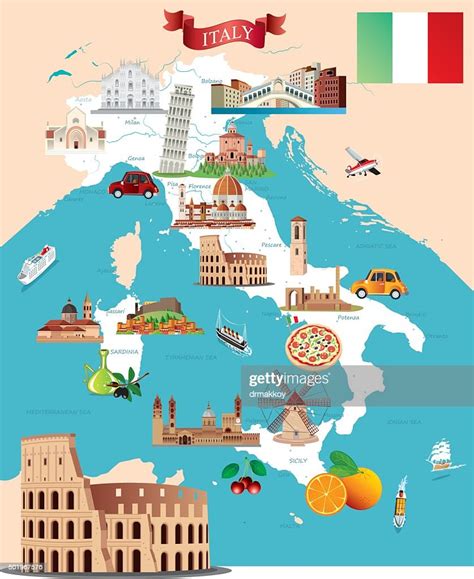 Cartoon Map Of Italy High Res Vector Graphic Getty Images