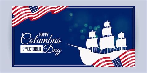 Premium Vector Vector Illustration Of Happy Columbus Day Banner