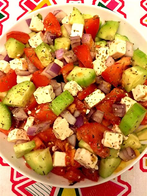 Tomato Cucumber Feta Cheese Greek Salad Recipe Melanie Cooks