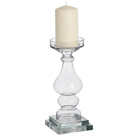 Large Smoked Glass Candle Holder Candle Holder Homesdirect365
