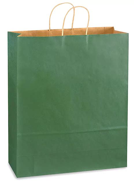 Kraft Tinted Color Shopping Bags 16 X 6 X 19 14 Queen Green S