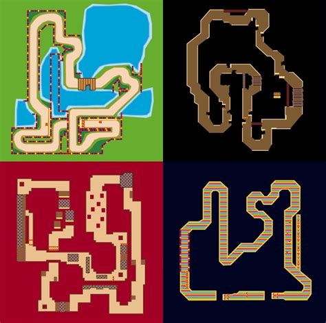 Supper Mario Broth Maps Of The Normal Courses From Mario Kart Super