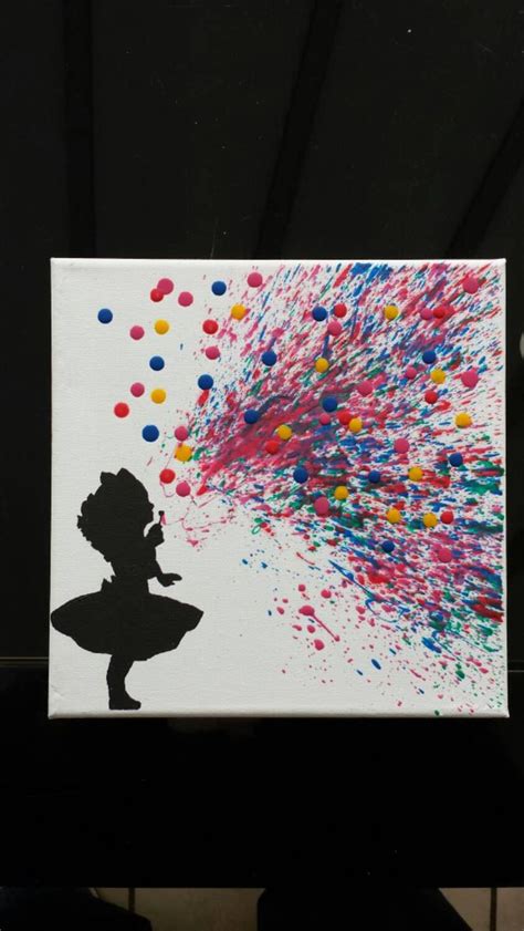 Melted Crayon Art Girl Blowing Bubbles Rysunki Obrazy