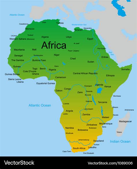 African Continent Map Detail Color Map Of African Continent With Images