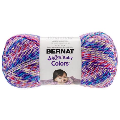 Bernat Acrylic Softee Baby Colors Yarn 120g 425 Oz Pink Rainbow