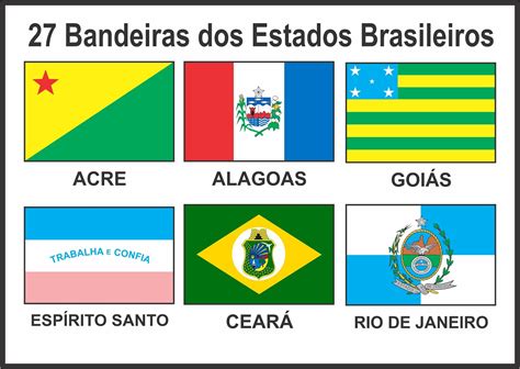 Bandeiras Dos Estados Brasileiros Com Nomes Learnbraz