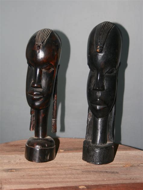Two Kenyan Maasai Solid Ebony Carved Sculptures By Altarhouse On Etsy Maasai Kenyan Etsy