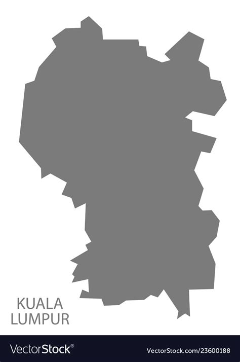 Kuala Lumpur Malaysia Map Grey Royalty Free Vector Image