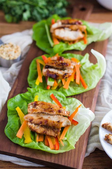 Healthy Thai Chicken Lettuce Wraps Food With Feeling