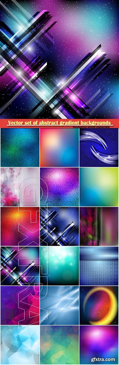 Vector Set Of Abstract Gradient Backgrounds 2 Gfxtra