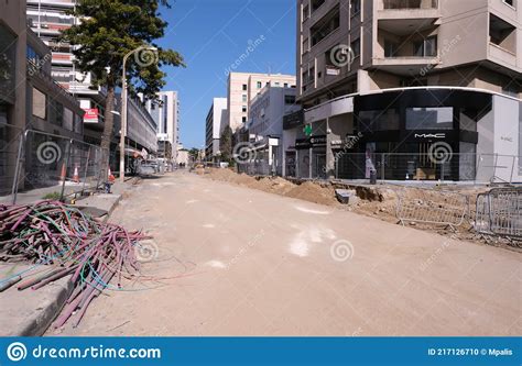 Road Construction Works Makarioy Street At The Centre Of Nicosia The