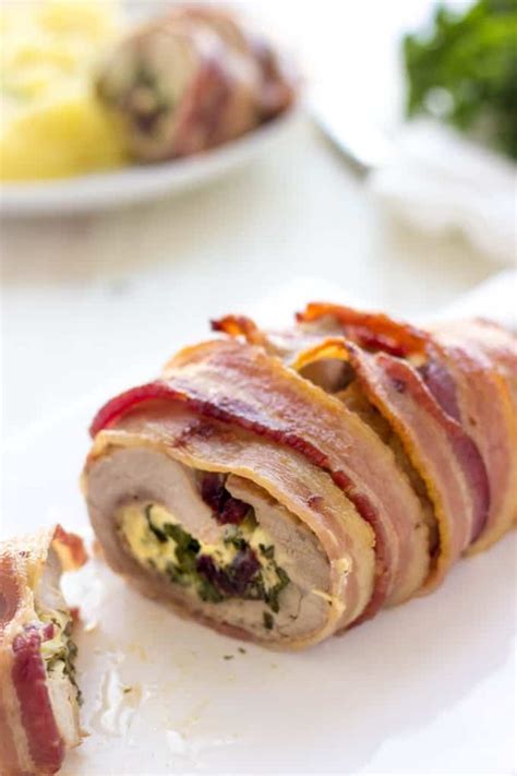 This roasted pork tenderloin is an easy way to prepare a lean protein for dinner that's flavorful and pairs well with many different sides. Cream Cheese And Kale Stuffed Baked Pork Tenderloin - Lavender & Macarons