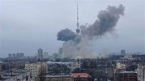 Kyiv Hit With Rockets Near Tv Tower And Holocaust Memorial Hours After