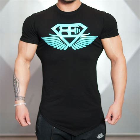 Diamond Men Gym T Shirt Bodybuilding Fitness Short Sleeve Shirt Sport