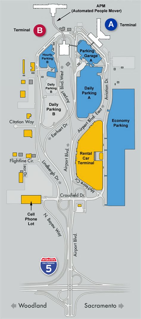 Airport Parking Map Sacramento Airport Parking Map