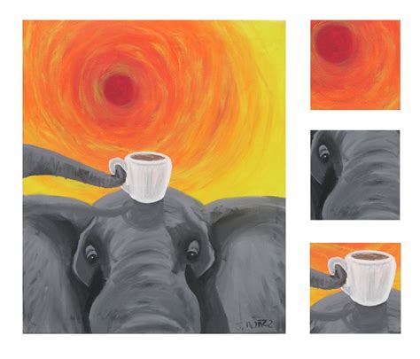 Elephant Acrylic Painting On Canvas I Did A Few Years Ago
