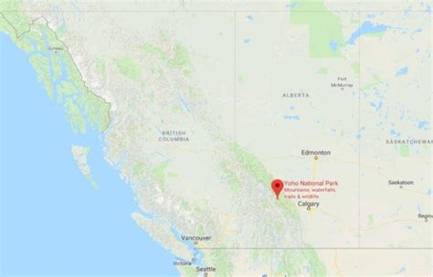 Where Is Yoho National Park On Map Of West Canada