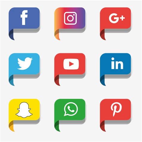 Social Media Icons Set Vector Illustrator Logo ícones Sociais Logo