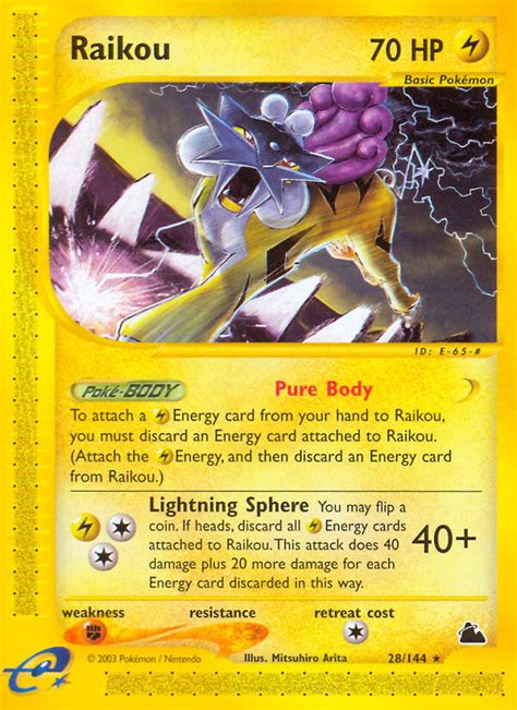This card stays in play when you play it. Raikou 28/144 E-Series Skyridge Rare Pokemon Card NEAR MINT TCG
