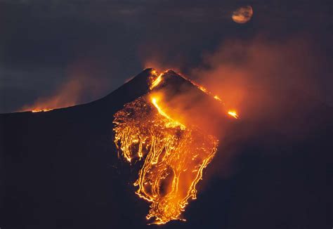 Mount Etna illuminates night sky with 1,500-metre lava fountain in 2021