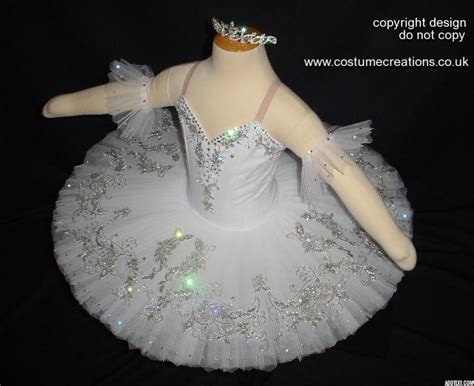 White Silver Classical Ballet Tutu Embellished With Silver Embroidery