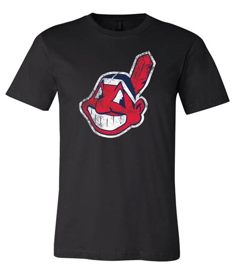 Cleveland Indians Chief Wahoo Distressed Vintage Logo T Shirt Etsy