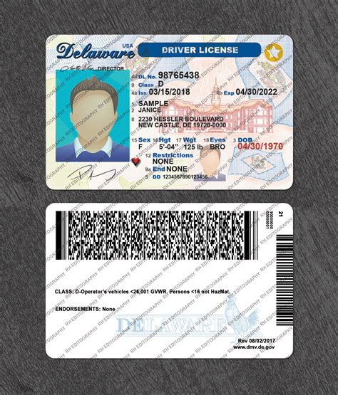 Delaware Driving Licence Psd Template Rh Editography