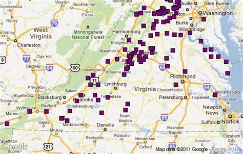 Virginia Winery Map Color 2018