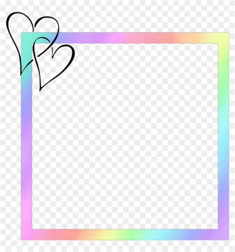 Pastel Rainbow Frame Rainbowframe Hearts Picture Frame Clipart